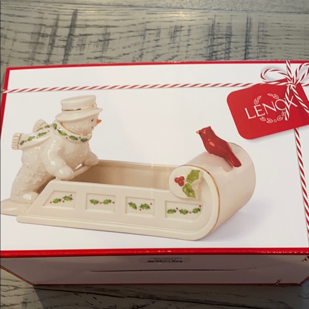 NWT- Lenox Snowman Candy Dish